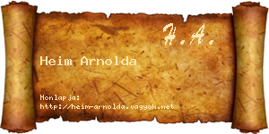 Heim Arnolda névjegykártya